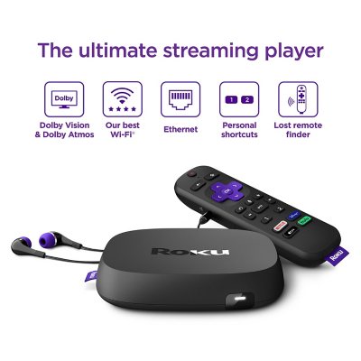 Roku Ultra 2020 | Streaming Media Player HD/4K/HDR/Dolby Vision with Dolby  Atmos, Bluetooth, and Roku Voice Remote with Headphone Jack and Personal 