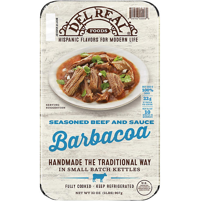 Del Real Foods Seasoned Beef Barbacoa 2 lbs.