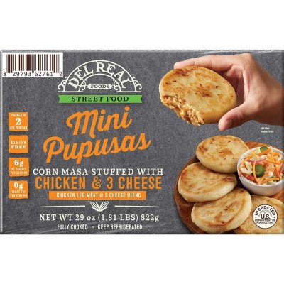 Del Real Foods Chicken and 3 Cheese Mini Pupusas, 10 ct.