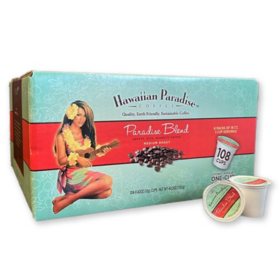 Hawaiian Paradise Coffee Medium Roast Single-Serve Pods, Paradise Blend 108 ct.