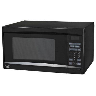 Oster 1.1 Cubic Foot Digital Microwave Oven, Stainless Steel Front, Black  Cover OGZC1101 