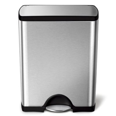 Simplehuman 13.2 Gal. Rectangular Step Trash Can, Brushed Stainless Steel