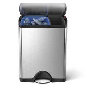 Rubbermaid Commercial BRUTE Recycling Rollout Trash Can with Hinged Lid,  Blue (50 gal.) - Sam's Club