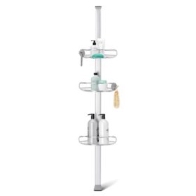 simplehuman Tension Pole Shower Caddy, extends 5ft - 8ft 