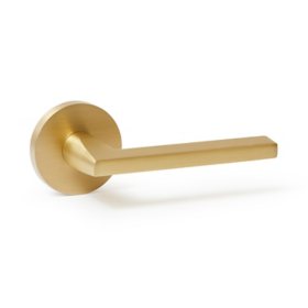 Explore Hardware Satin Gold Champagne Collection Door Handle, 2 Pack		