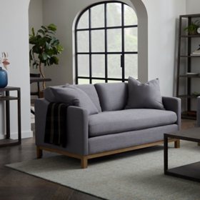 Newfield Upholstered Wood Base Loveseat, Assorted Colors