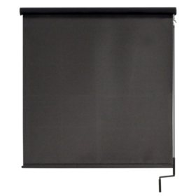 Cordless Outdoor Sun Shade With Protective Valance - Shale