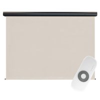 Rechargeable Motorized Outdoor Sun Shade With Protective Valance - Chalk