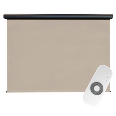 Rechargeable Motorized Outdoor Sun Shade With Protective Valance, Coquina:- 7' x 8'