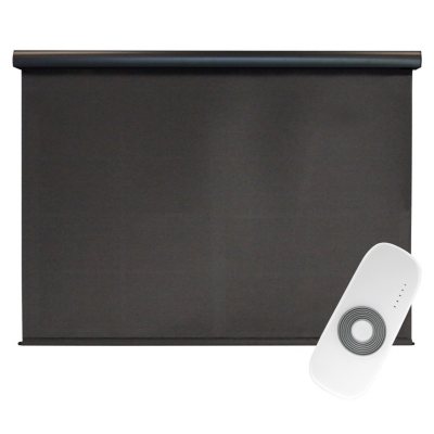 Rechargeable Motorized Outdoor Sun Shade With Protective Valance - Shale 7 x 8:- 7x8