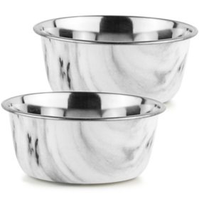 Hydro Selecta Marble Dog Bowl w/ Silicone Feet, 2 pk. (Choose Size)