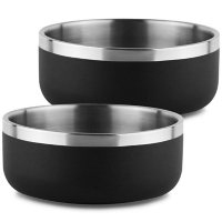Double-Walled 2 pk. Dog Bowl w/ Silicone Feet, 5 cups (Choose color)