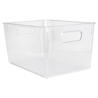 GUDEMAY 4 Pack Clear Storage Bins Latch Box, Plastic Container with Lids &  Handle, Large Pantry Organization and Storage Bins, Cabinet Organizers