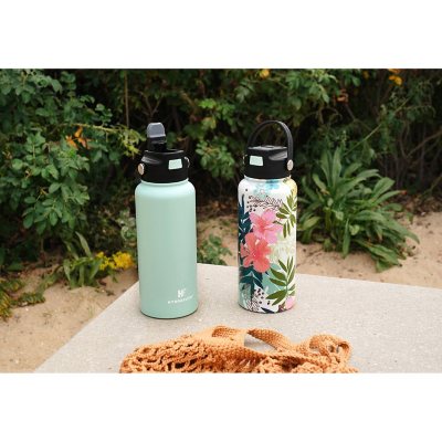 Set of 3. Double Walled Glass Water Bottle with Animal Printing 