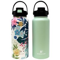 NEW Hydraflow 34-oz Double Wall Stainless Steel Bottle, 2 Pack