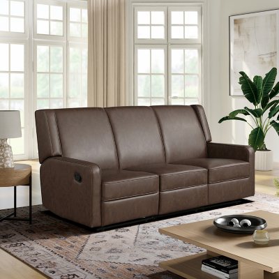 Erickson Sofa Faux Leather:- Brown