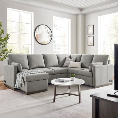 Serta Ellington Sectional Sleeper Sofa in Charcoal:- Grey