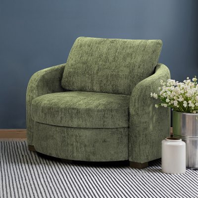 Studio Living Manchester Large Accent Chair in Olive Boucle Fabric:- Olive