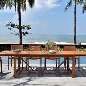 Amazonia Logan 9-Piece Outdoor Dining Set (Teak Finish)