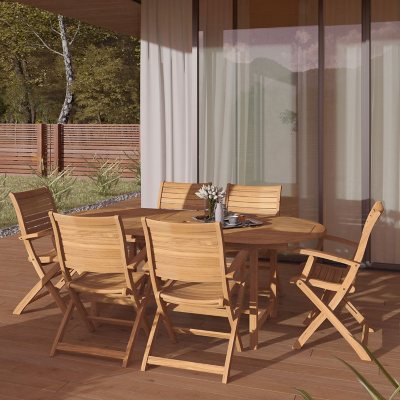 amazonia teak boise dining outdoor certified piece samsclub