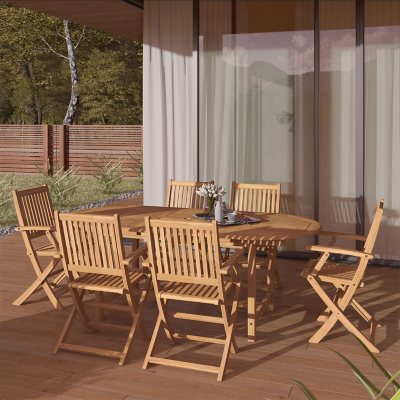 lewiston amazonia teak dining outdoor certified piece samsclub