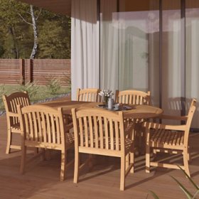 Amazonia Hayden Teak Outdoor Dining Set, Choose Style