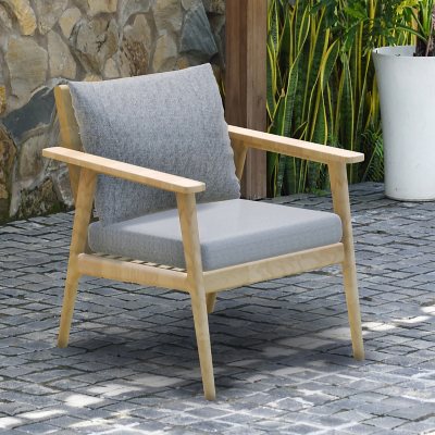 Teak patio 2025 chair with cushions