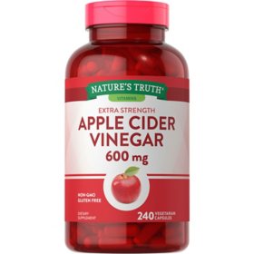 Nature's Truth Apple Cider Vinegar 600 mg Extra Strength Capsules, 240 ct.