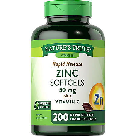 Nature's Truth Zinc 50mg + Vitamin  C Softgels (200 ct.)		