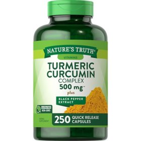 Nature's Truth Optimal Absorption Turmeric Curcumin Complex 500mg, Quick Release Capsule 250 ct.