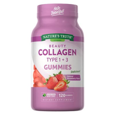 Nature's Truth Collagen Type 1 + 3 Gummies, Natural Strawberry Flavor (120  ct.) - Sam's Club