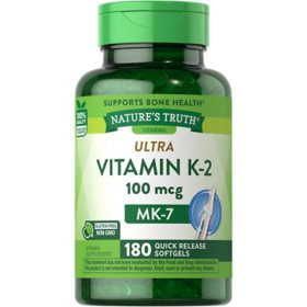 Nature's Truth Ultra Vitamin K2 100 mcg., MK-7, Quick Release Softgels (180 ct.)