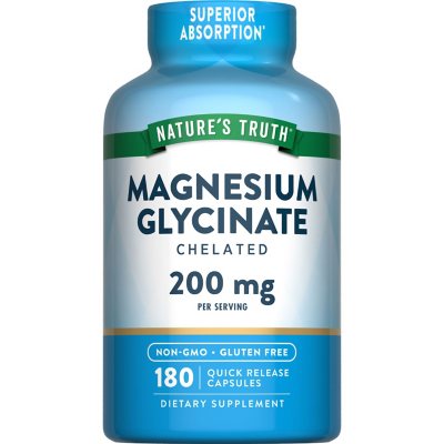 Nature's Truth Magnesium Glycinate Capsules, 200 mg, 180 ct. - Sam's Club