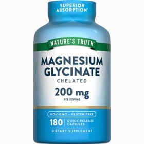 Nature's Truth Magnesium Glycinate Capsules, 200 mg, 180 ct.