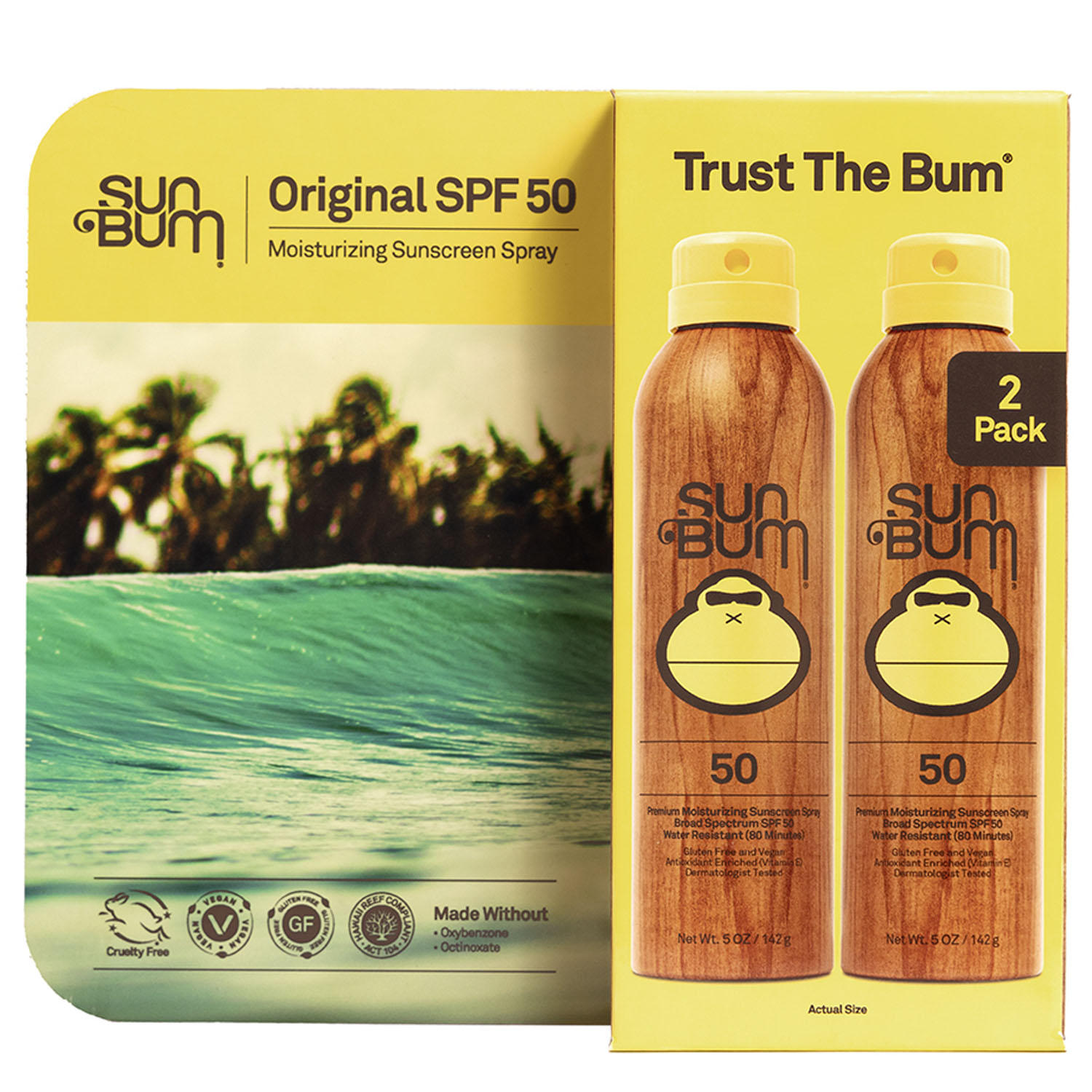 Sun Bum Sunscreen Spray, SPF 50, 5 oz, 2 pk.