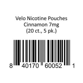 VELO Nicotine Pouches Cinnamon 7mg (1.152 oz., 5 pk.)