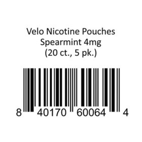 Velo Nicotine Pouches Spearmint 4mg (20 ct., 5 pk.)