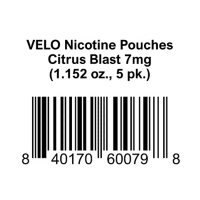 Velo Nicotine Pouches 07mg Citrus Burst (20 ct., 5 pk. tins)