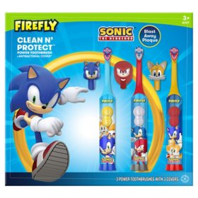 FireFly Clean N' Protect Power Toothbrush + Antibacterial Cover, 3 ct.