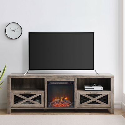 70in tv deals stand with fireplace