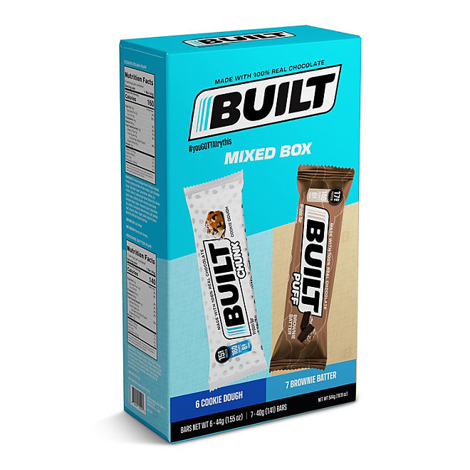 Built Bar Puff & Chunk Protein Bars, Variety Pack 13 ct.