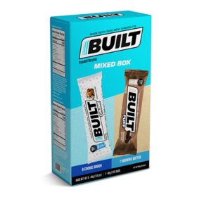 Built Bar Puff Collagen Protein Mixed Box, Brownie Batter, Cookie Dough Chunk (1.41 oz., 13 pk.)