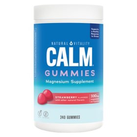 Natural Vitality Calm, The Anti-Stress Dietary Supplement Gummy, Strawberry (240 ct.)