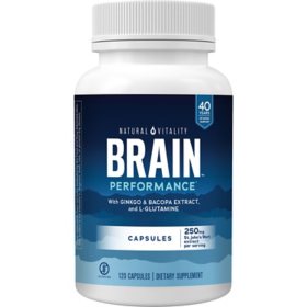 Natural Vitality BRAIN Performance Capsules, 250 mg. St. John's Wort Extract 120 ct.