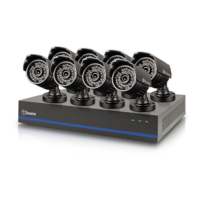 Swann 8 Channel 1080p TVI DVR Security System with 8 1080p Cameras, 2TB Hard Drive, and 100' Night Vision