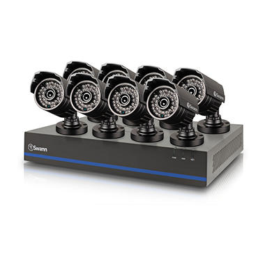 Swann 8 Channel 1080p TVI DVR Security System with 8 1080p Cameras, 2TB HDD, 100′ Night Vision