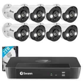 Swann Pro Series 4K 8-Bullet Camera PoE  Surveillance Camera System with Free Facial Recognition