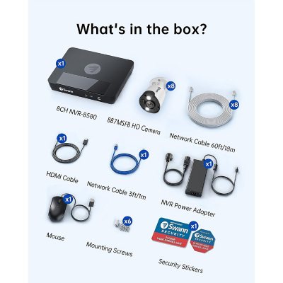 防犯カメラ Swann Professional NVR Security System 4 Camera 8 Channel 12MP Professional NVR Security System