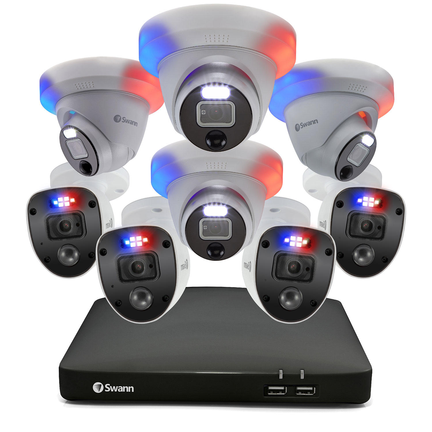 Swann Enforcer 8 Channel 1080p DVR CCTV with 8-Camera Wired Smart Security Surveillance System