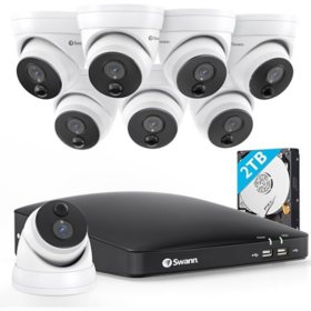 Swann 8-Channel 2TB Ultra HD 4K 8-Dome Security Camera Surveillance System		